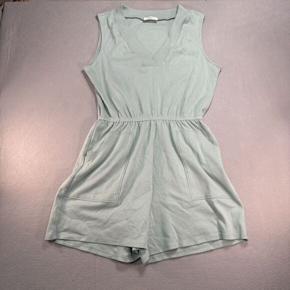 Zenana Romper Sleeveless V-neck Mint/Green, Pockets Sz‎ XL Comfy, Preppy, Dress - Picture 1 of 9
